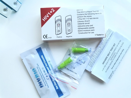 Tự chẩn đoán 25 cái / hộp Bộ dụng cụ xét nghiệm nhanh Hiv Phát hiện kháng thể trong máu