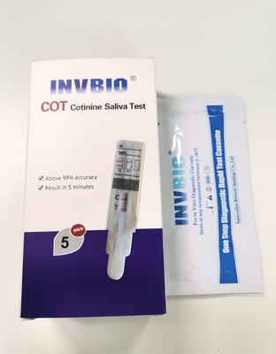Bộ xét nghiệm nước bọt 20ng / ml một bảng điều khiển bằng miệng Nicotine / Cotinine / Thuốc lá tại nhà