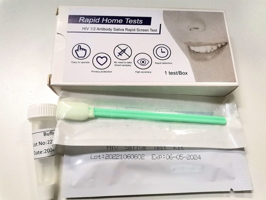 Tại nhà Chứng nhận Fsc 1 + 2 Bộ dụng cụ xét nghiệm nhanh Hiv Nước bọt không có máu