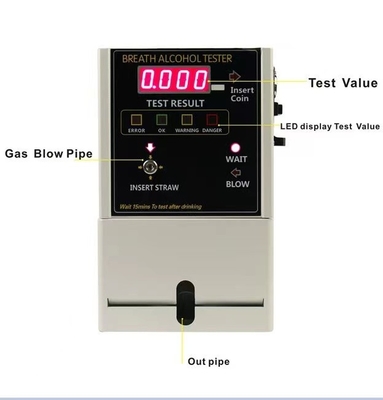 Độ chính xác cao At319 Máy kiểm tra nồng độ cồn được vận hành bằng đồng xu Ce đã được phê duyệt