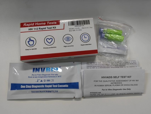 Bộ xét nghiệm Hiv 1 và 2 tự chẩn đoán một bước Phát hiện nhanh toàn bộ máu tiện lợi