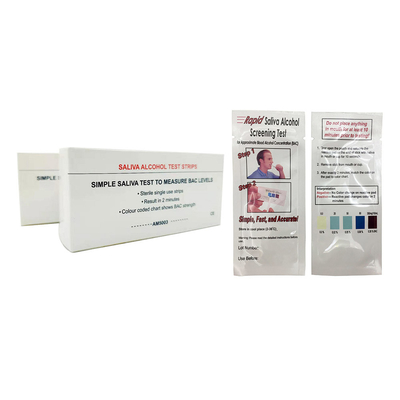 Sử dụng tại nhà Hộp thử nghiệm nhanh Băng thử nghiệm độ cồn trong miệng Bao bì OEM