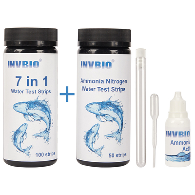 Giấy kiểm tra nước hồ cá Invbio 7 trong 1 Bộ thử nghiệm nitơ amoniac