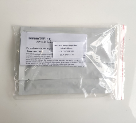 Tự kiểm tra kháng nguyên Ce Mark Covid-19 Túi niêm phong bằng nước bọt miệng Lollipop