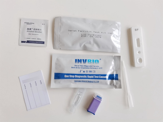 Xét nghiệm miễn dịch huỳnh quang nhanh Xét nghiệm nhanh Cassette Bộ xét nghiệm mức Ferritin 2 xét nghiệm/hộp