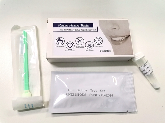 Tại nhà 1/2 Bộ dụng cụ xét nghiệm nhanh Hiv, Bộ xét nghiệm nước bọt kháng nguyên Độ nhạy cao