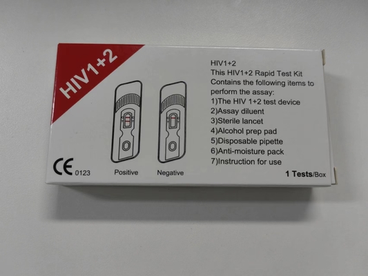 Bộ xét nghiệm Hiv 1 và 2 tự chẩn đoán một bước Phát hiện nhanh toàn bộ máu tiện lợi