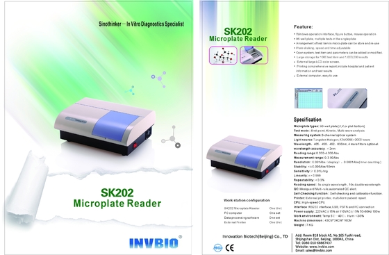 Phòng thí nghiệm 96 Máy đọc Elisa Máy phân tích hóa học lâm sàng với máy in SK202