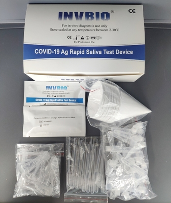 100% Độ đặc hiệu Bộ kiểm tra nhanh Covid 19 Thẻ kiểm tra nước bọt
